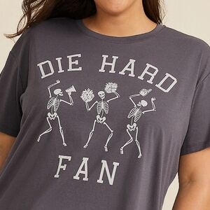 Die Hard Fan Skeleton Short Sleeve T-Shirt Phantom Gray